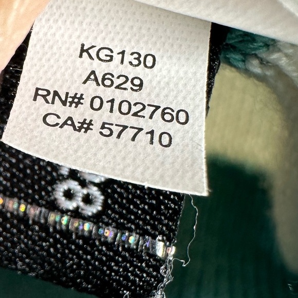 KATE SPADE Green & White Striped V-Neck Cardigan Scalloped Edges Size Large - Picture 8 of 8